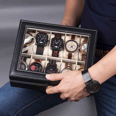 10 Slot PU Leather Watch Display Box