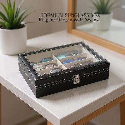Pu Leather Sunglasses Display Box - 6 slot