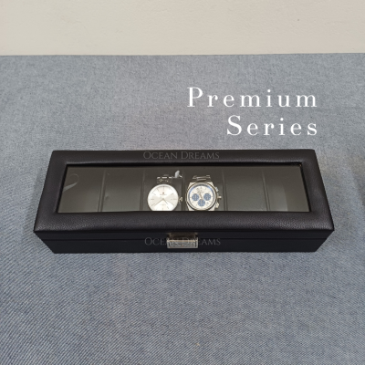 Premium Quality Full Black PU Leather Watch Box – 6 Slot Luxury Organizer with Key Lock