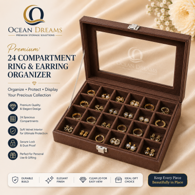 Premium 24 Compartment Ring & Earring Organizer